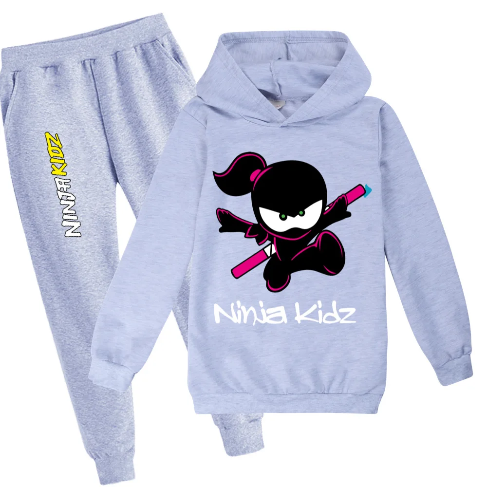 New Spring Autumn Boys Clothing Sets Fashion Hoodies Teen Tracksuit NINJA KIDZ Hooded T-Shirt Suit Kid Clothes Girl Sweatshirt