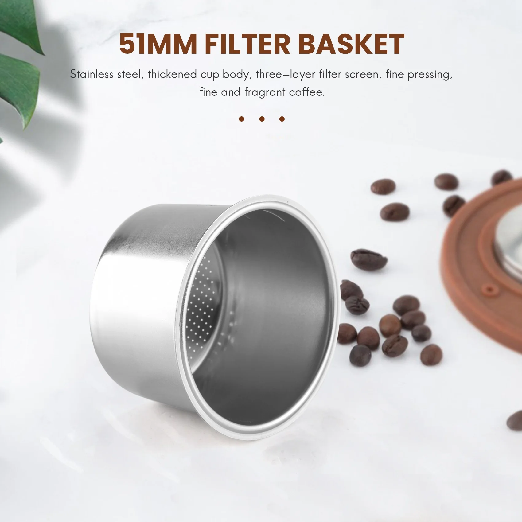 REST 2Pcs 51mm 4 컵 필터 교체 필터 바구니 EC680/EC685 에스프레소 용 커피 Bottomless Portafilter