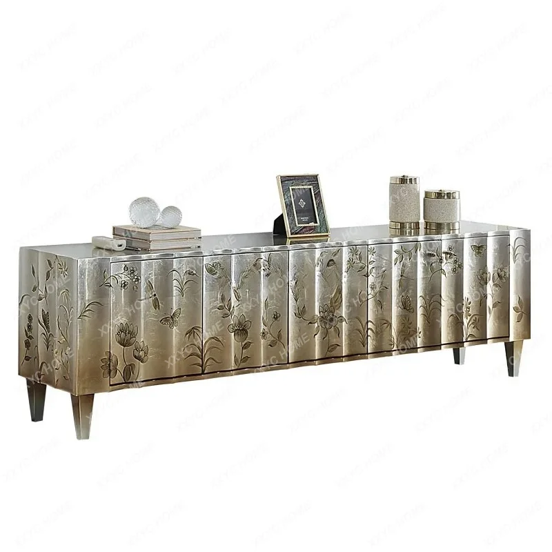 

L*Light luxury TV cabinet style paint hand painted living room coffee table TV cabinet