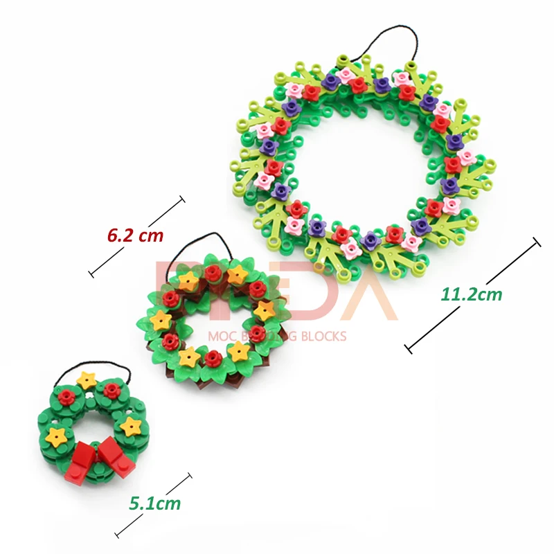Christmas Garland Flowers Blocks  large size medium sized small size MOC Building Bricks Gift Toys