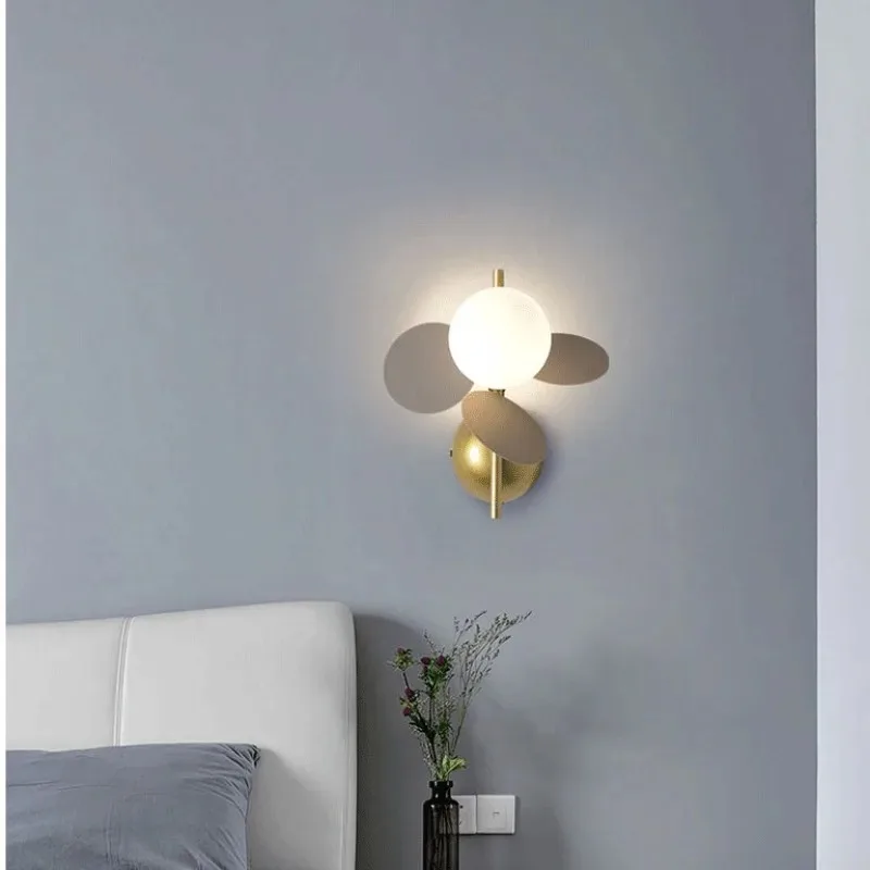 Macaron Bedside Wall Lamp Nordic Minimalist Bedroom Aisle Children's Room Decoration Room Household Lights