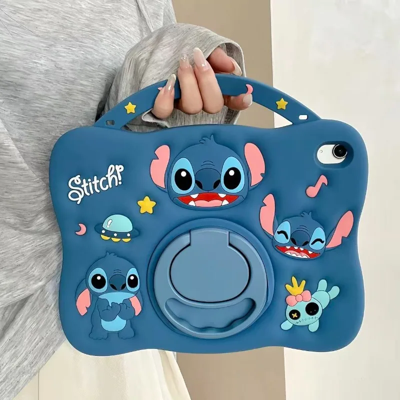 

Stitch Silicone Tablet Case for IPad 11th A16 2025 Air7 M3 Shockproof Case Mini6 10th Air4 5 Air6 11in 9th 10.2in Handheld Case