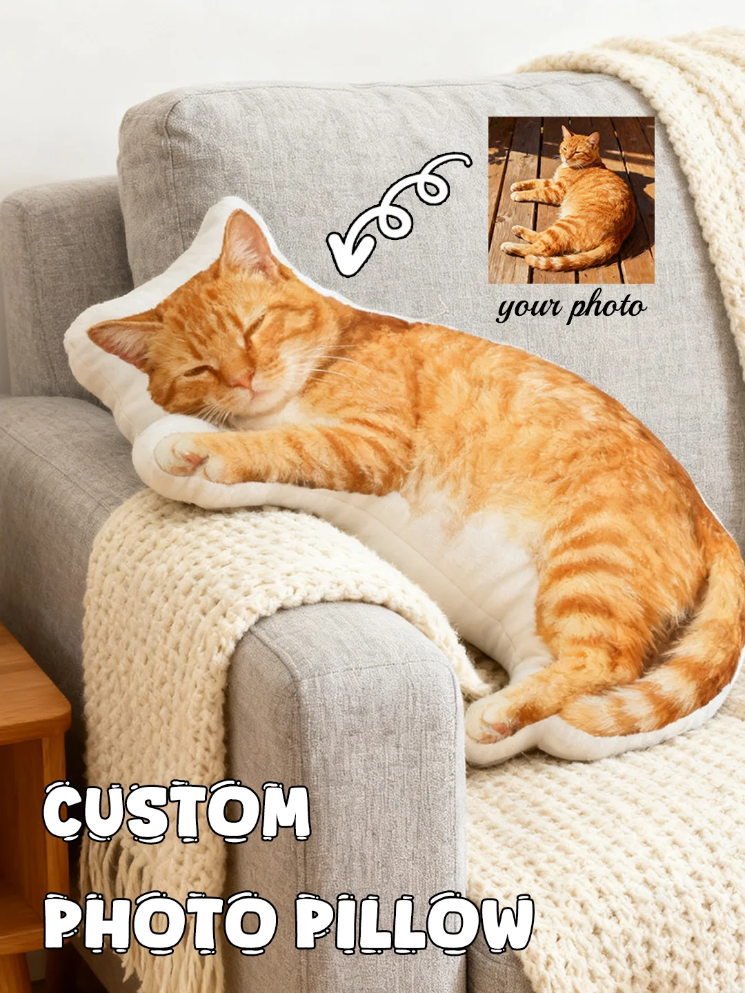

Personalized Fun Full-Body Pet Pillow - Custom Photo Double-Sided Printing, Ideal Gift for Birthdays, Thanksgiving, Christmas, Suitable for Mom, Unique and Breathable, Suitable for Her, Him, It, Boyfriend, Girlfriend, Dad, Mom, Family, Friends, Anniversar