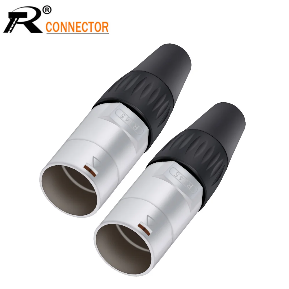 10 unids/lote RJ45 conector impermeable RJ45 aviación conector macho adaptador de red LAN Ethernet convertidor de red de montaje en Panel