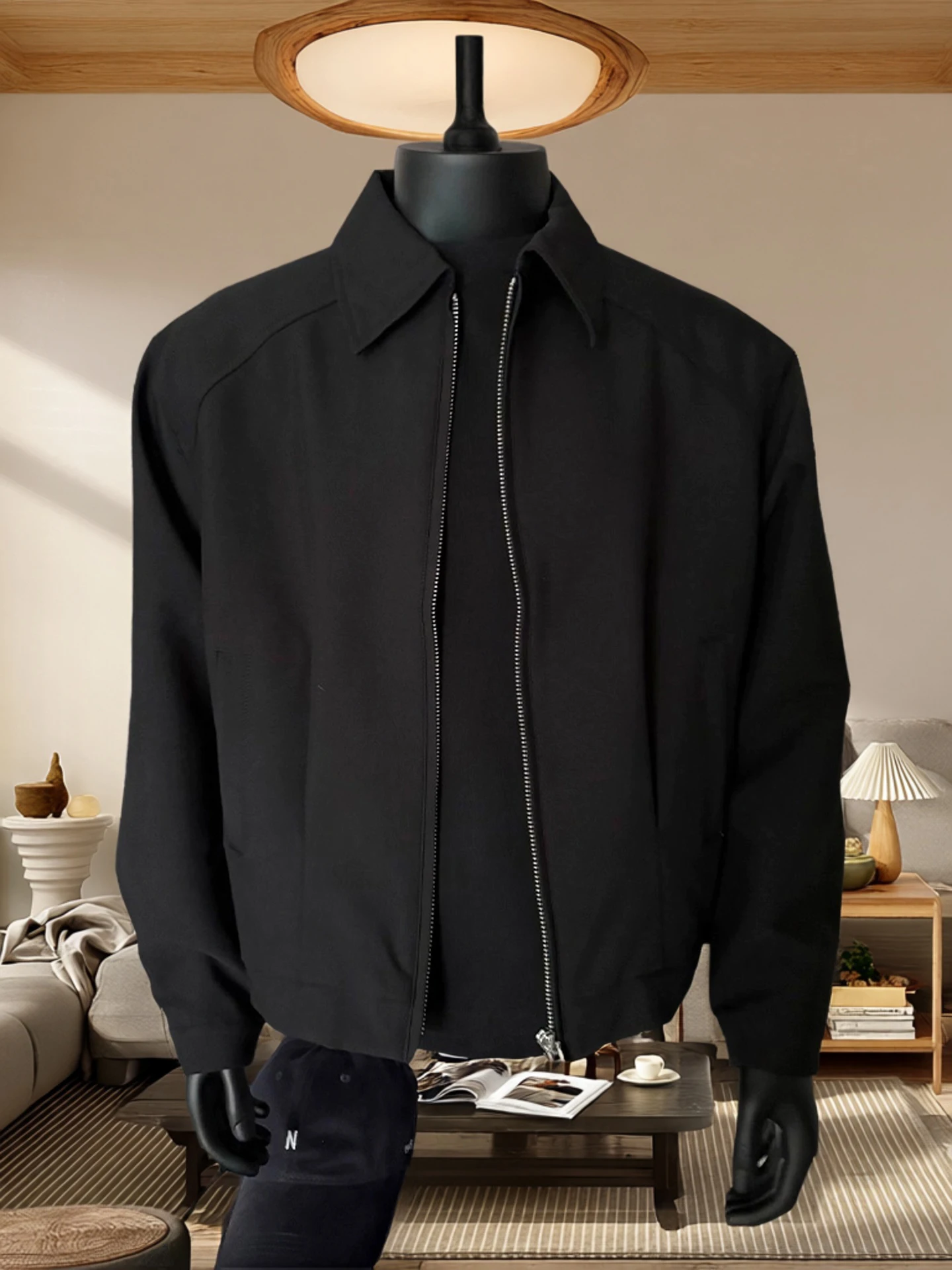 

Cleanfit Men's ort Hard oulder Jaet Autumn American Sle Adstrative Casual Faionable Youthful Boxy Fit Zipper Cl...