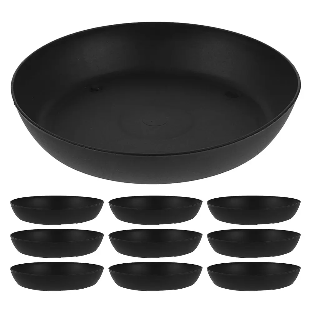 

10 Pcs Succulent Plastic Drip Tray Plant Trays Water Round Planters for Outdoor Plants Pot Saucers Black Flower