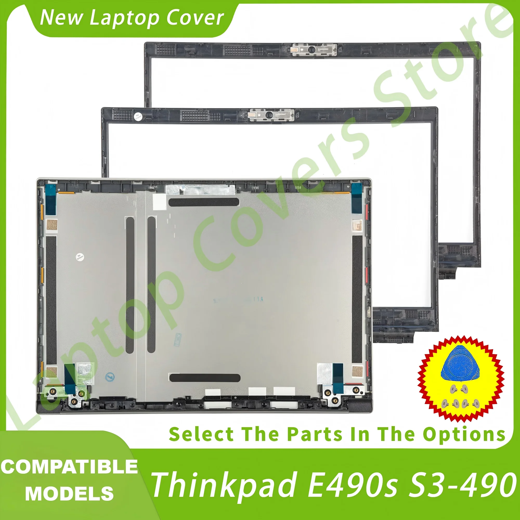 

Новинка, чехлы для Thinkpad E490s S3, задняя крышка ЖК-дисплея, передняя панель, запасные части для ноутбука, серый цвет