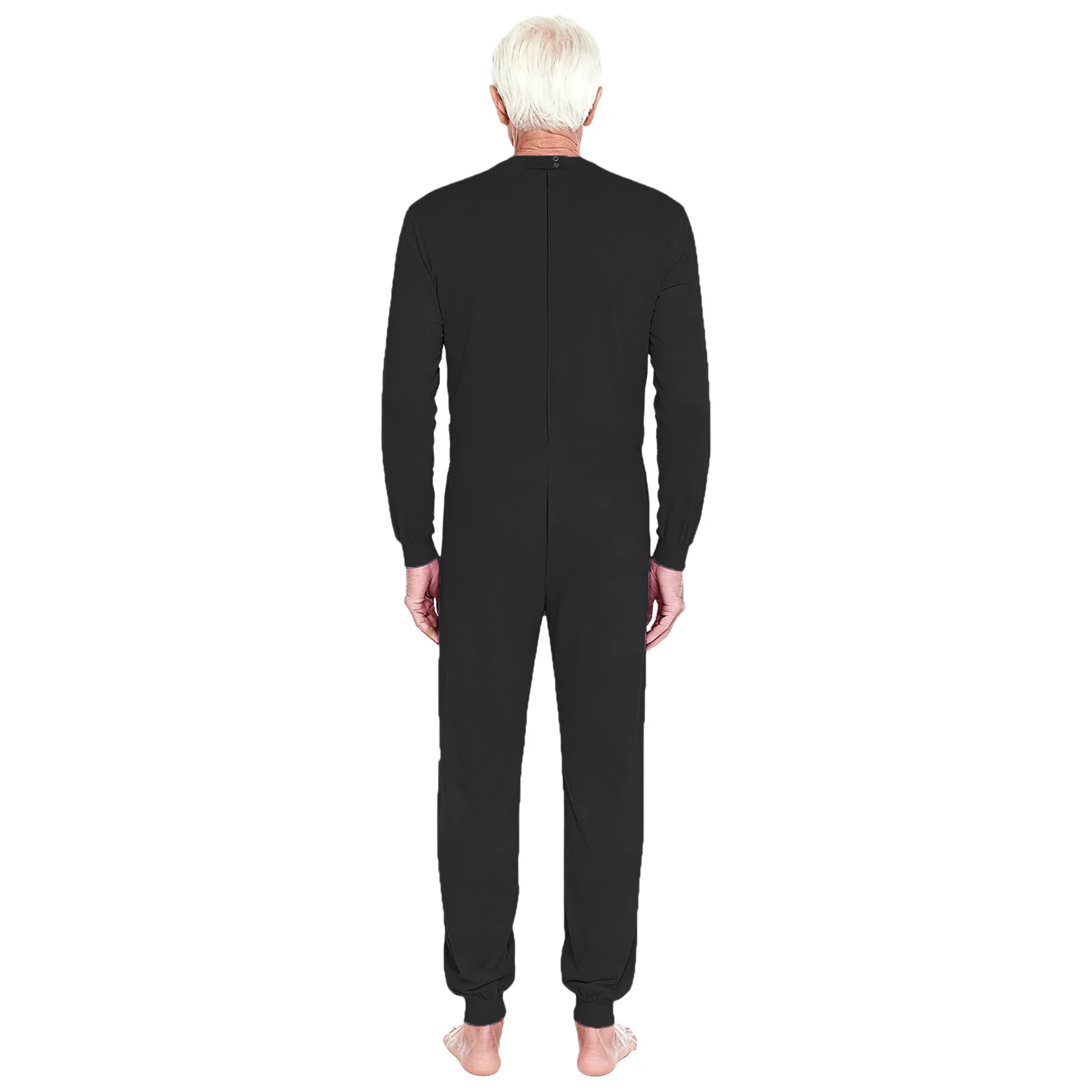 Unisex Elderly Anti-Strip Adaptive Care Overall Jumpsuit Pyjamas Back Zipper Long Pants Rompers Special Needs And Disabilities