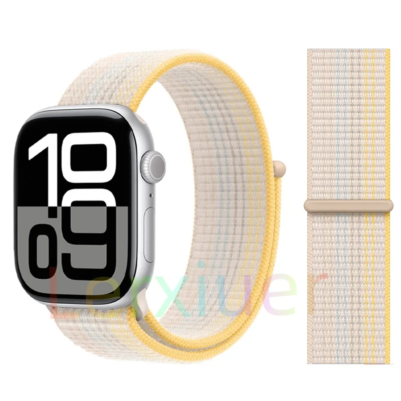 Nylon-Schlaufenarmband für Apple Watch-Armbänder 46 mm 44 mm 45 mm 40 mm 41 mm 42 mm Armband iWatch Serie 11 10 9 SE 8 7 6 5 4 Ultra 3 2 49 mm