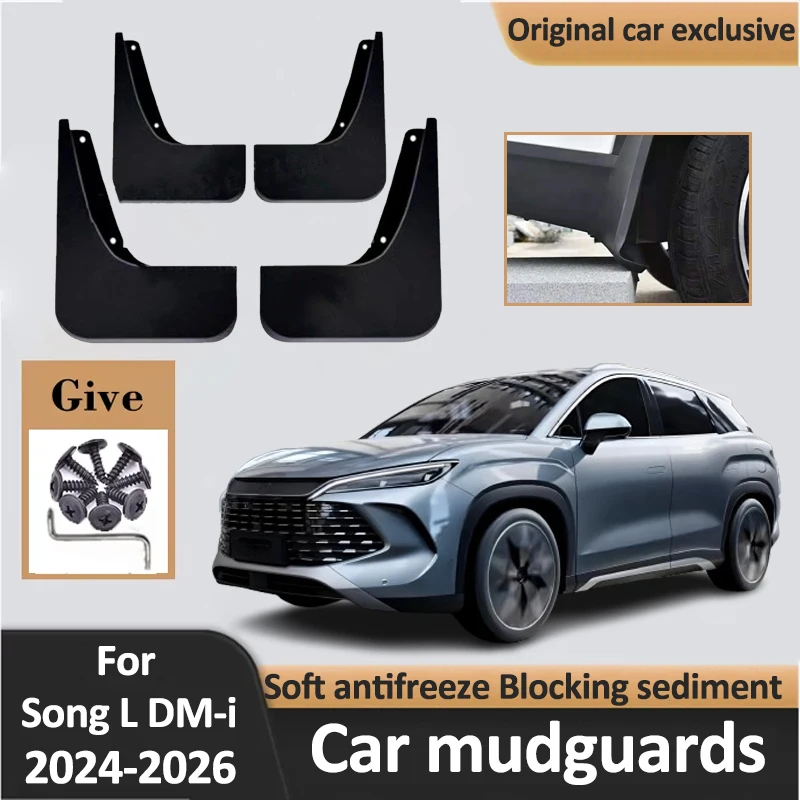 

Auto Mudflaps For BYD Song L DM i DMi 2024 2025 2026 4Pcs Mudguards Mudguard Mud Flaps Splash Guard Anti-scratch Car Accessories