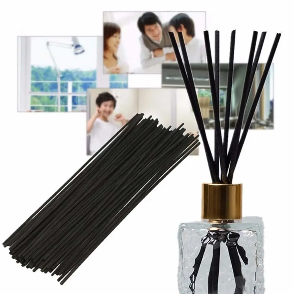 20cm 3mm Black Handmade Rattan Home Decor Diffuser Sticks Replacement Fiber Aromatherapy