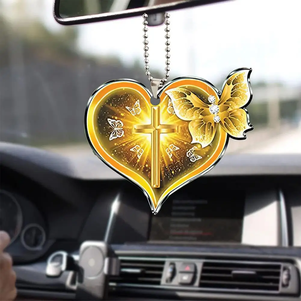 Blessing Car Pendant Golden Butterfly Acrylic Car Hanging Ornament Ideal Party Birthday Christmas Decor for Home Car Home