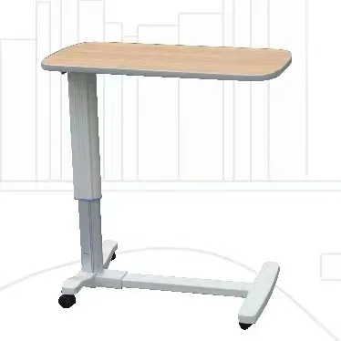 High Quality Medical Furniture Movable Over Bed Dinning Table Hospital Portable Wooden Table For Patient Eat In Bed