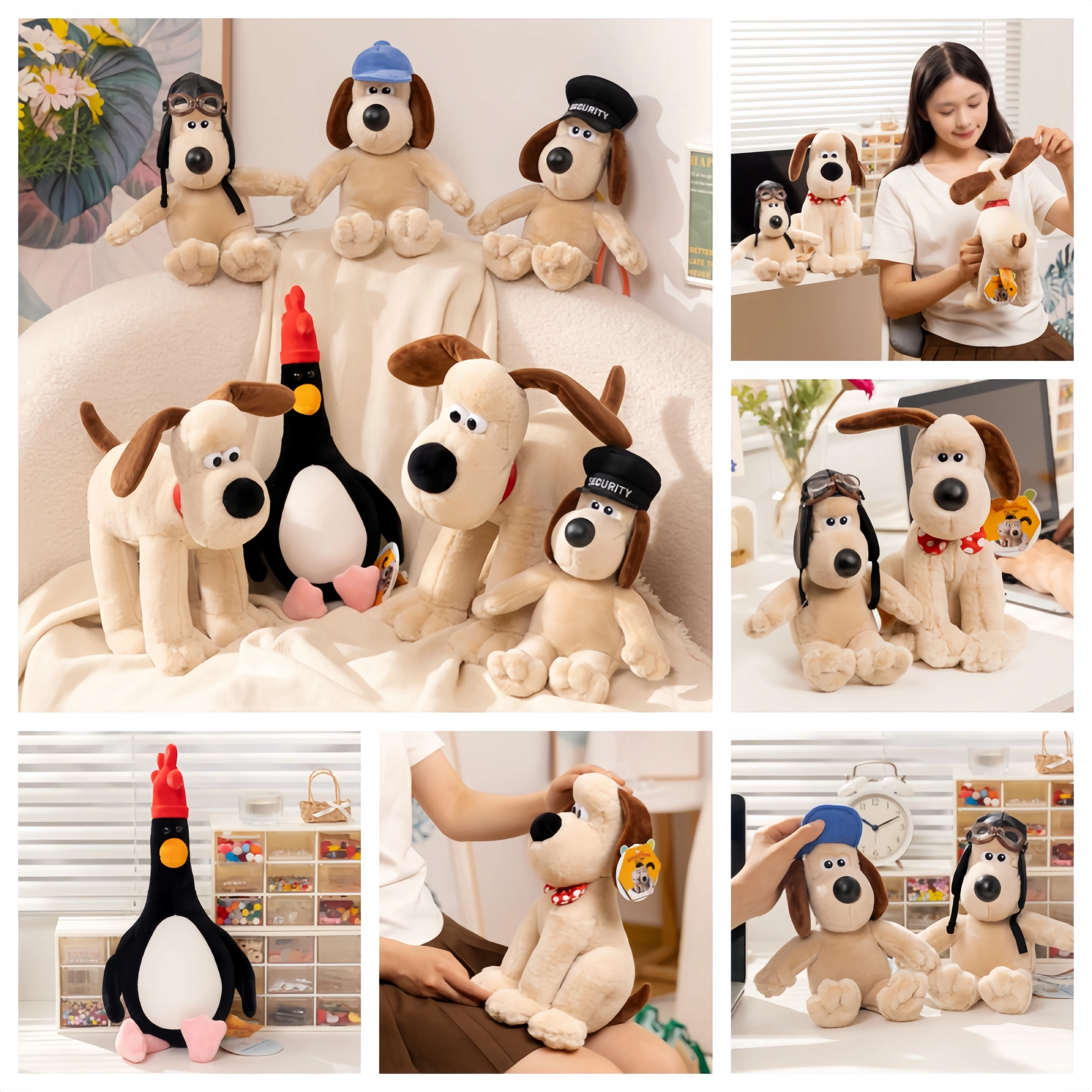 

Оригинальные плюшевые игрушки Wallace & Gromit, аниме, щенок, пингвин, мягкие куклы, каваи, домашний декор, детская подарочная сумка, подвеска, брелок