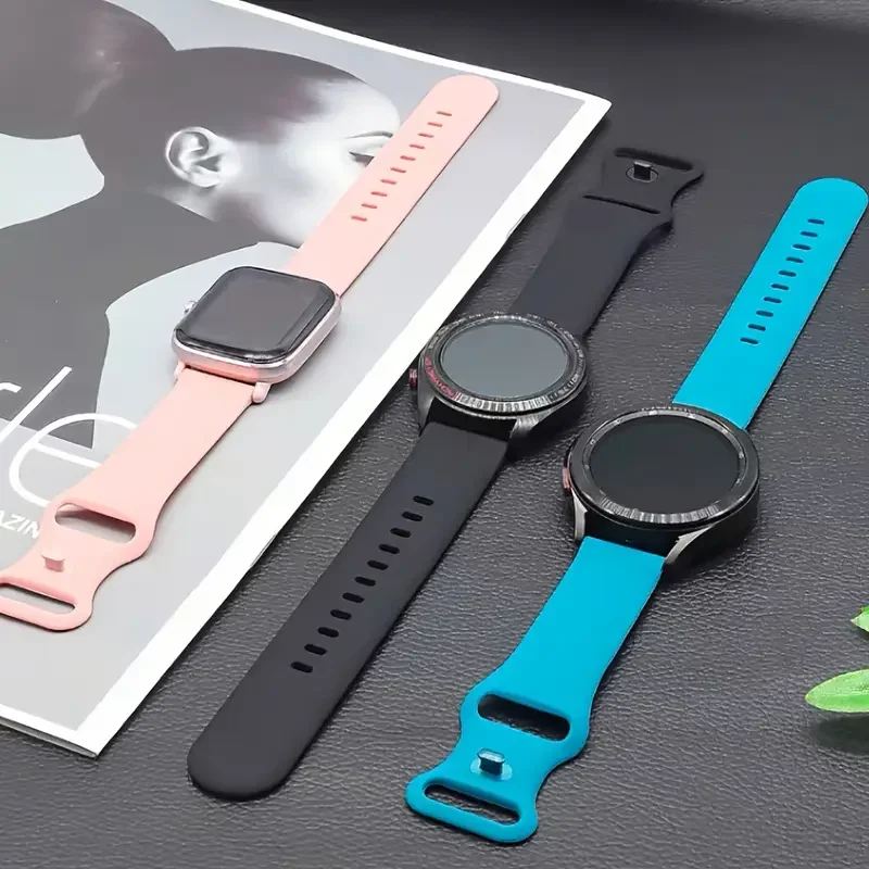 スポーツ時計バンド Samsung Galaxy Watch 7-FE-6-5-pro-4-Classic/active 2 シリコーン 22 ミリメートル 20 ミリメートルブレスレット Huawei GT 4-3-2e-pro ストラップ