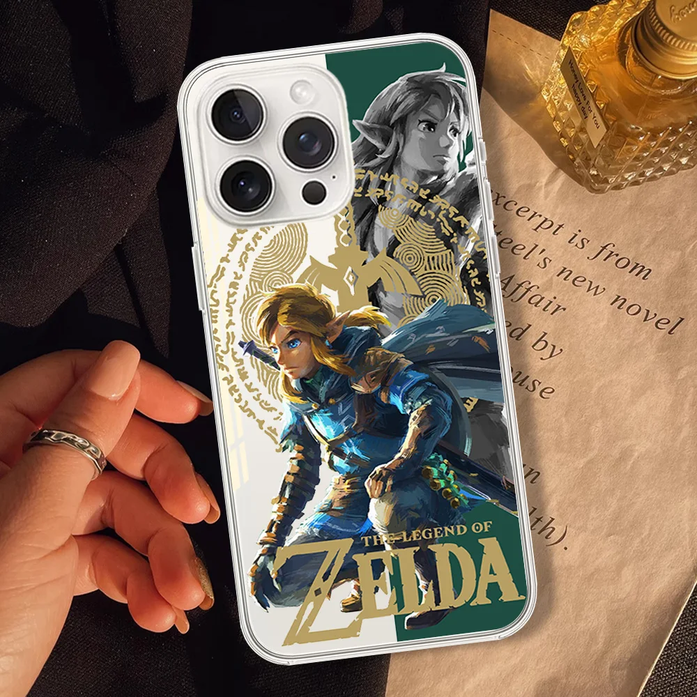 Phone Case For Samsung S24 23 22 21 ULTRA PLUS A55 35 25 15 04 5G Transparent Shell Game T-The L-Legend of Zelda