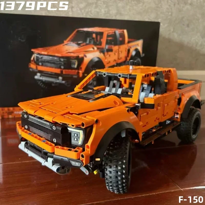 1379PCS Tech Raptors F-150 Pickup Truck Auto da corsa compatibile 42126 MOC ad alta tecnologia Building Block Modello di veicolo Mattoni Giocattoli Regali
