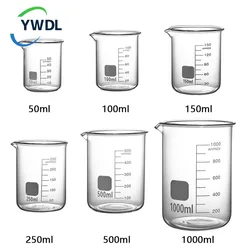 3pcs Glass Measuring Cup Set Clear Scale Cup Heat-resistant Beaker Kitchen Baking Measuring Cup Set Laboratory Container Jugs