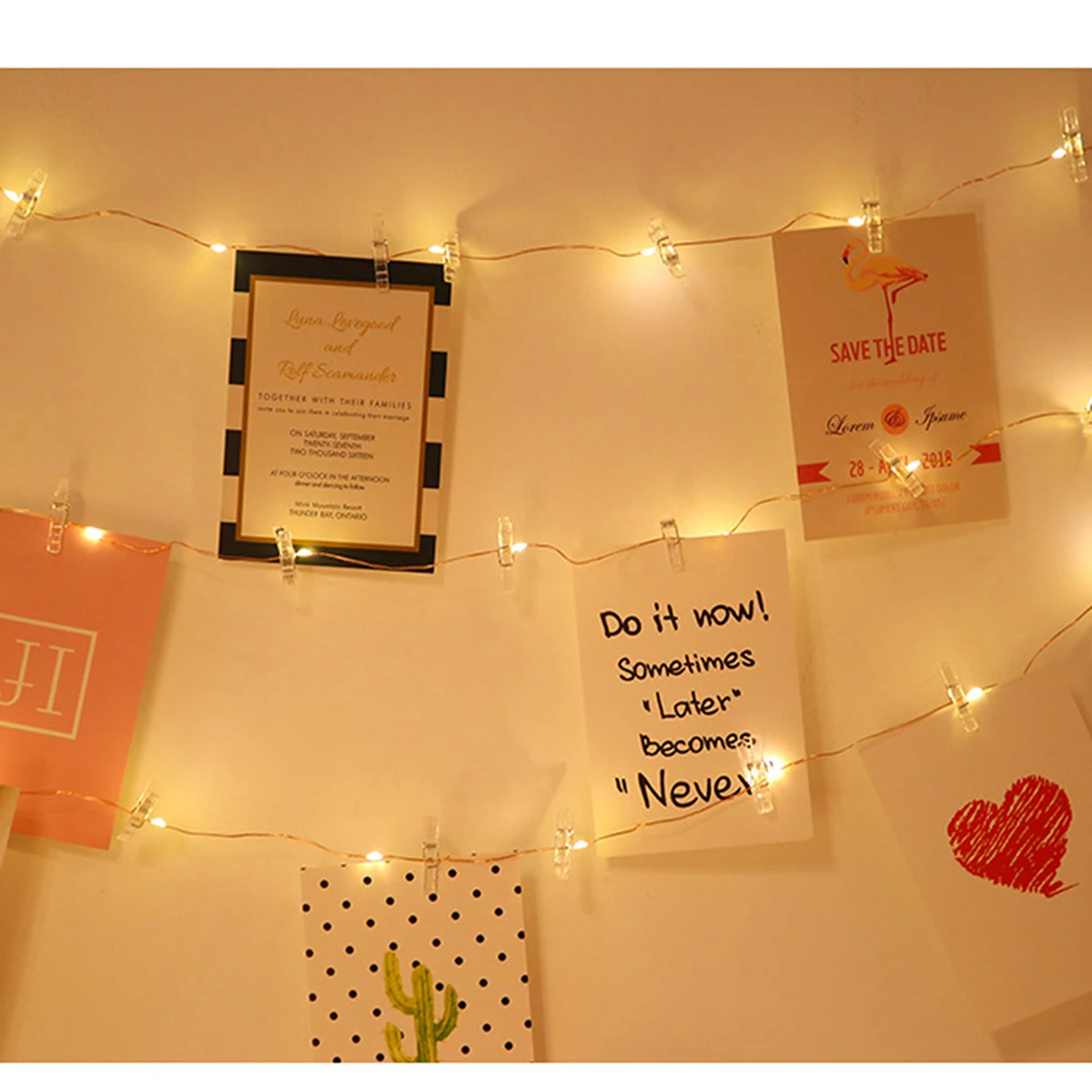 LED string light 2M/5M/10M photo editing fairy light battery powered flower wreath for wall, family party, wedding decoration