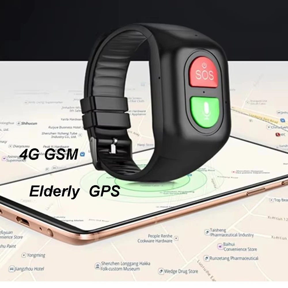 

4G Elderly GPS Tracker SOS Button Smart WatchWristband GPS Emergency Alarm IP67 Waterproof GPS TrackingHeart Rate Blood Pressure