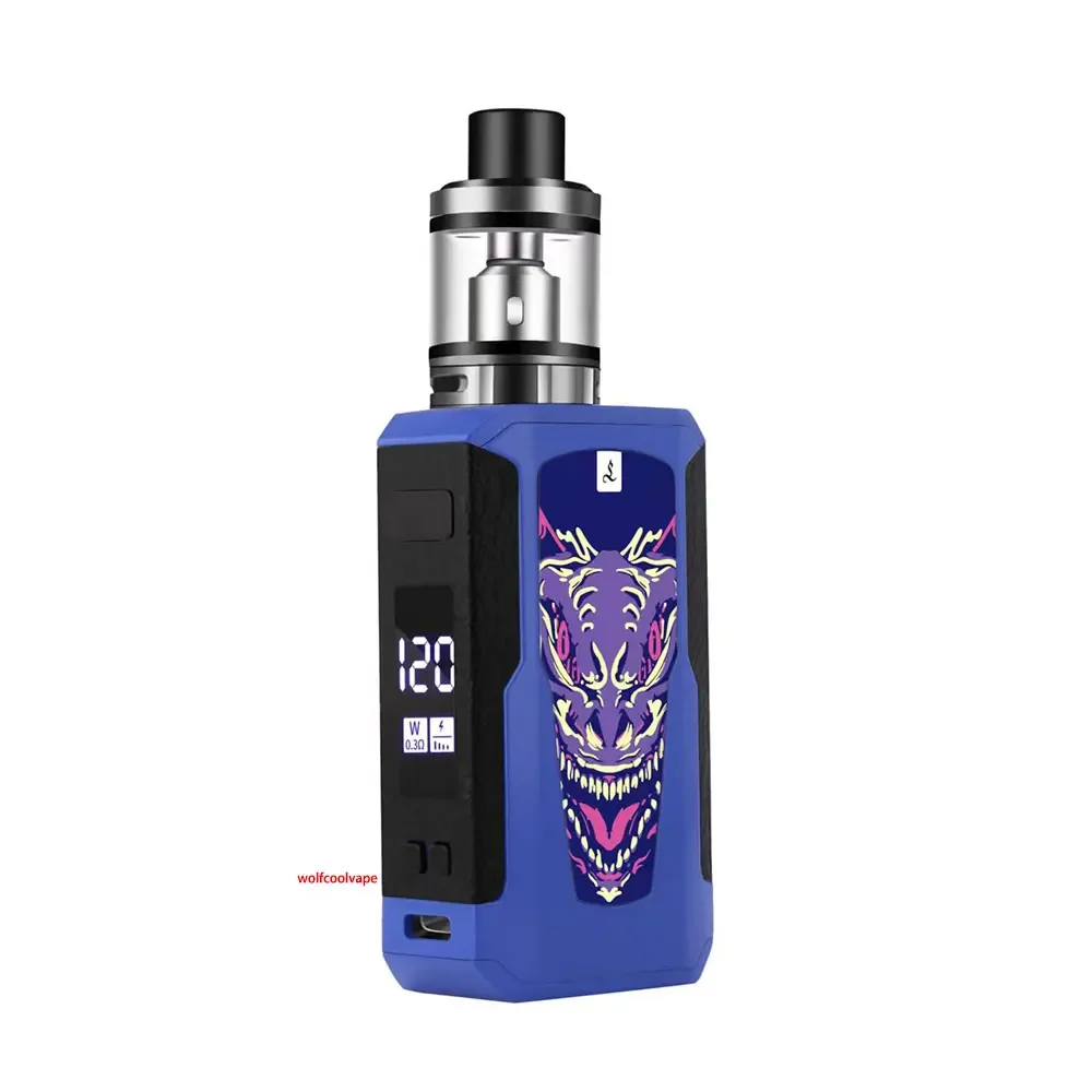 Wolf Coolvape Electronic Cigarettes Vape 120W Box Mod Kit 1800mah OLED Screen E Cigarette Vaporizer kit 2.5ml Atomizer Tank