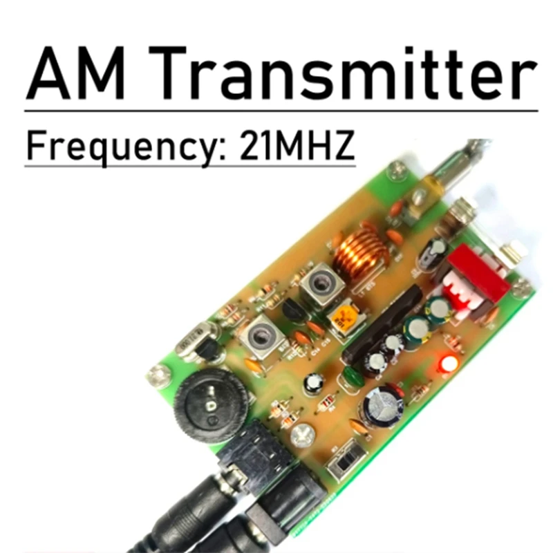 1 PCS Shortwave AM Radio Transmitter Board 21MHZ Crystal W Antenna Kit Campus Broadcast SW Ham Radio Amplifier (B)