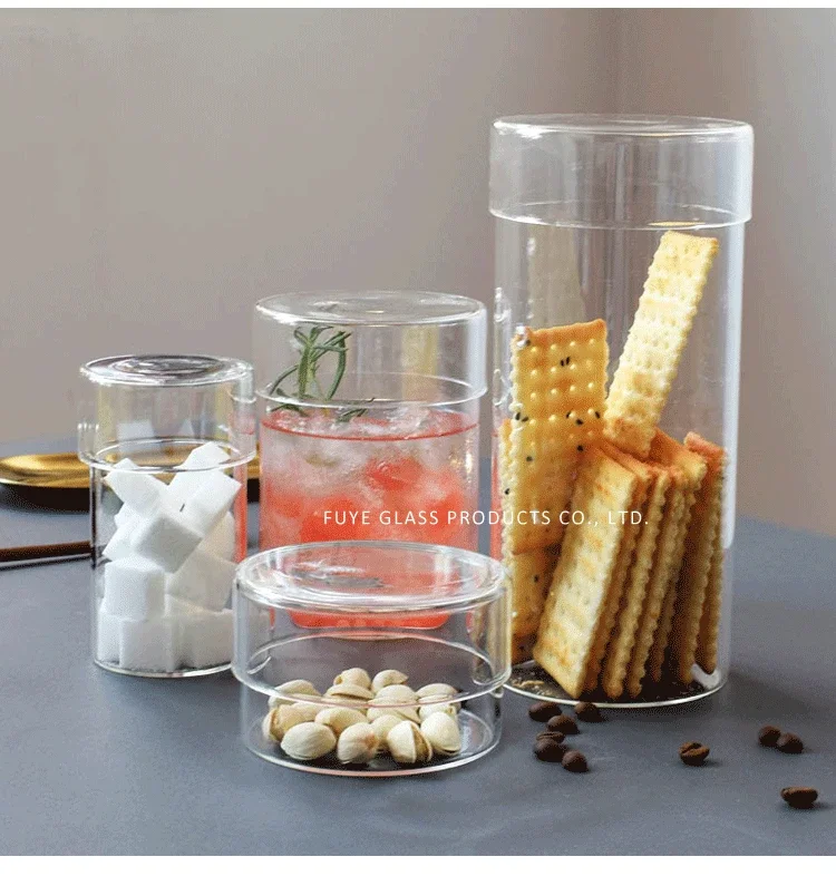 Glass Canisters Set of 4 for Kitchen Storage Glass Container with Cover Mason Candy Jar for Spices  Glass Storage Jars