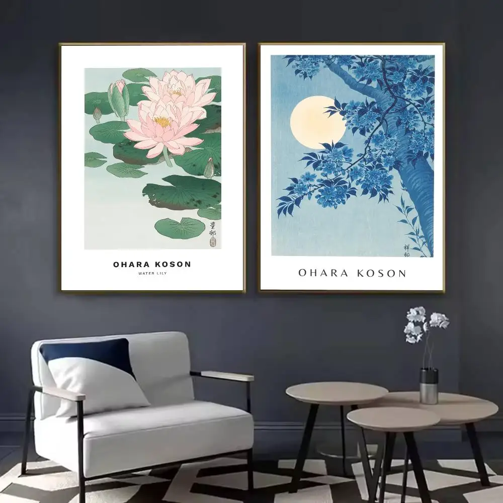 Ohara Koson Japanese Ukiyo Poster Waterproof Sticky Wall Art Print For Bedroom Living Room Hallway Bar Home Decor