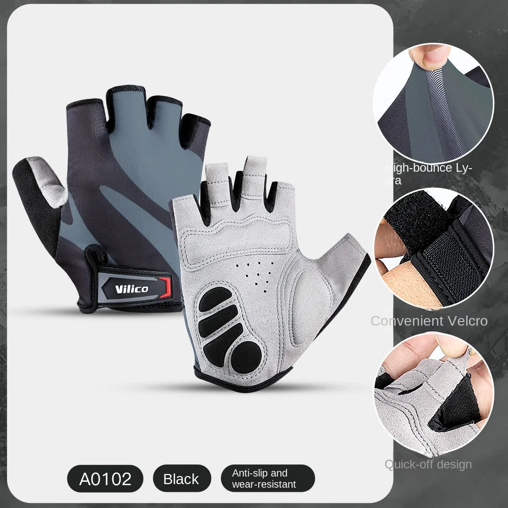 New Outdoor Sports Fitness Training Breathable Non-slip Bicycle Shock Absorbing Riding Half Finger Cycling Gloves Men Women