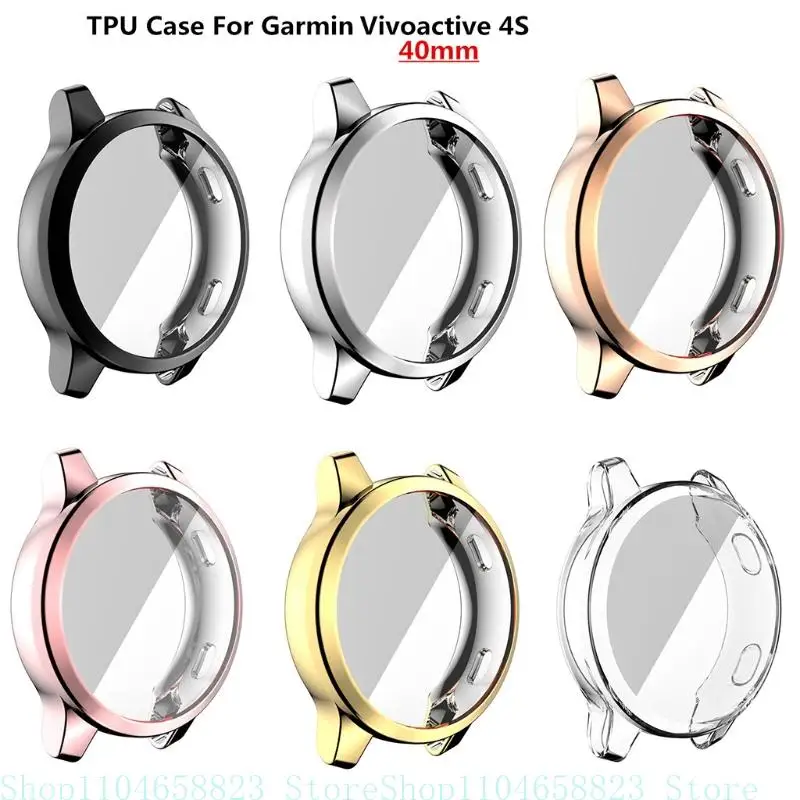

652F Screen Protector for Case for Vivoactive 4S 40mm, Full Coverage Thin TPU Plated Protective Cover