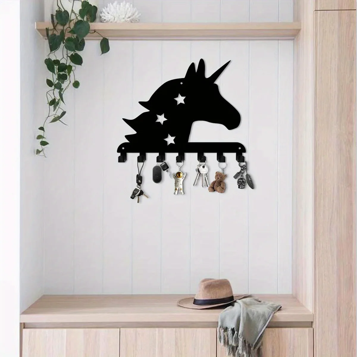 CIFBUY 1pc Metal Unicorn Key Holder Wall Hook for Keys Coat Hat Entryway Office Kitchen Bathroom Iron Wall Art Decor 9.84 Inches