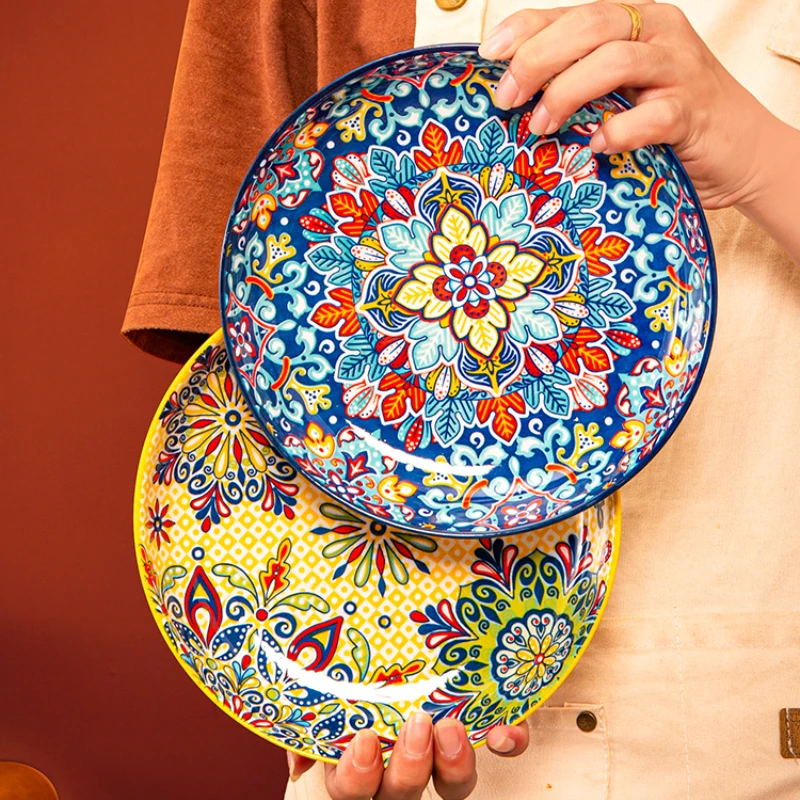 

Bohemian Ceramic Plates, High-end Home Creative Plate Sets, Fruit Plates, Restaurant Steak Plates, Kitchen Utensils Plates Set