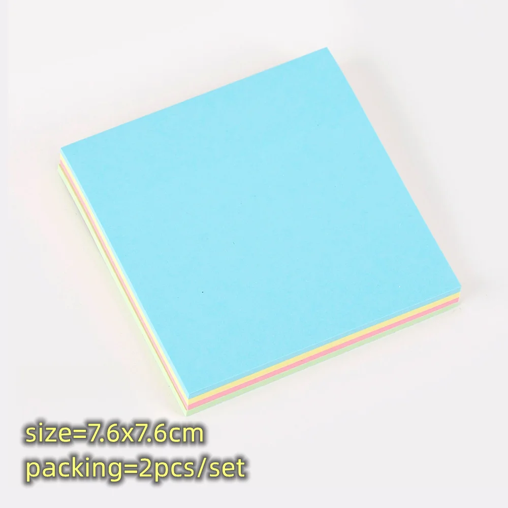 Imagem -06 - Quadrado Azul Cor Verde Memo Pad Escola Estudo Material de Escritório Papelaria Papel Sticky Note Scrapbooking Pcs por Conjunto