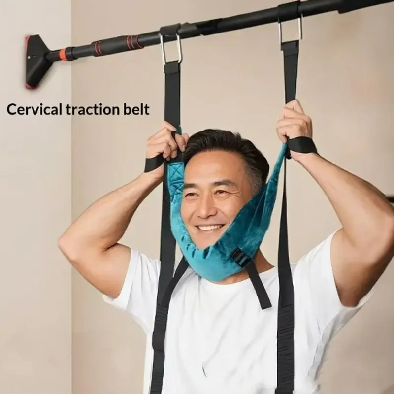 Portable Neck Traction Device Cervical Traction Strap For Pull-Up Bars Adjustable Relieves Neck Fatigue In Adults