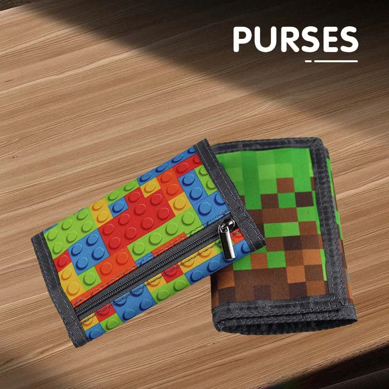 Childrens Wallet ,Foldable Canvas Coin Purse Primary ,School Student Card Bag, Multifunctional Wallet ,Student Cartoon Money Cli