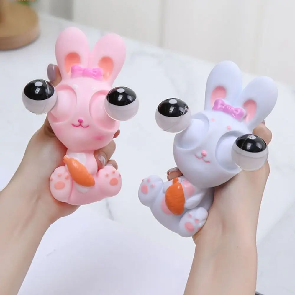 Simulation Rabbit Eyeball Burst Rabbit Cartoon Animal Popping Out Eyes Squeeze Ball Toys TPR Funny Squeeze Stretching Ball