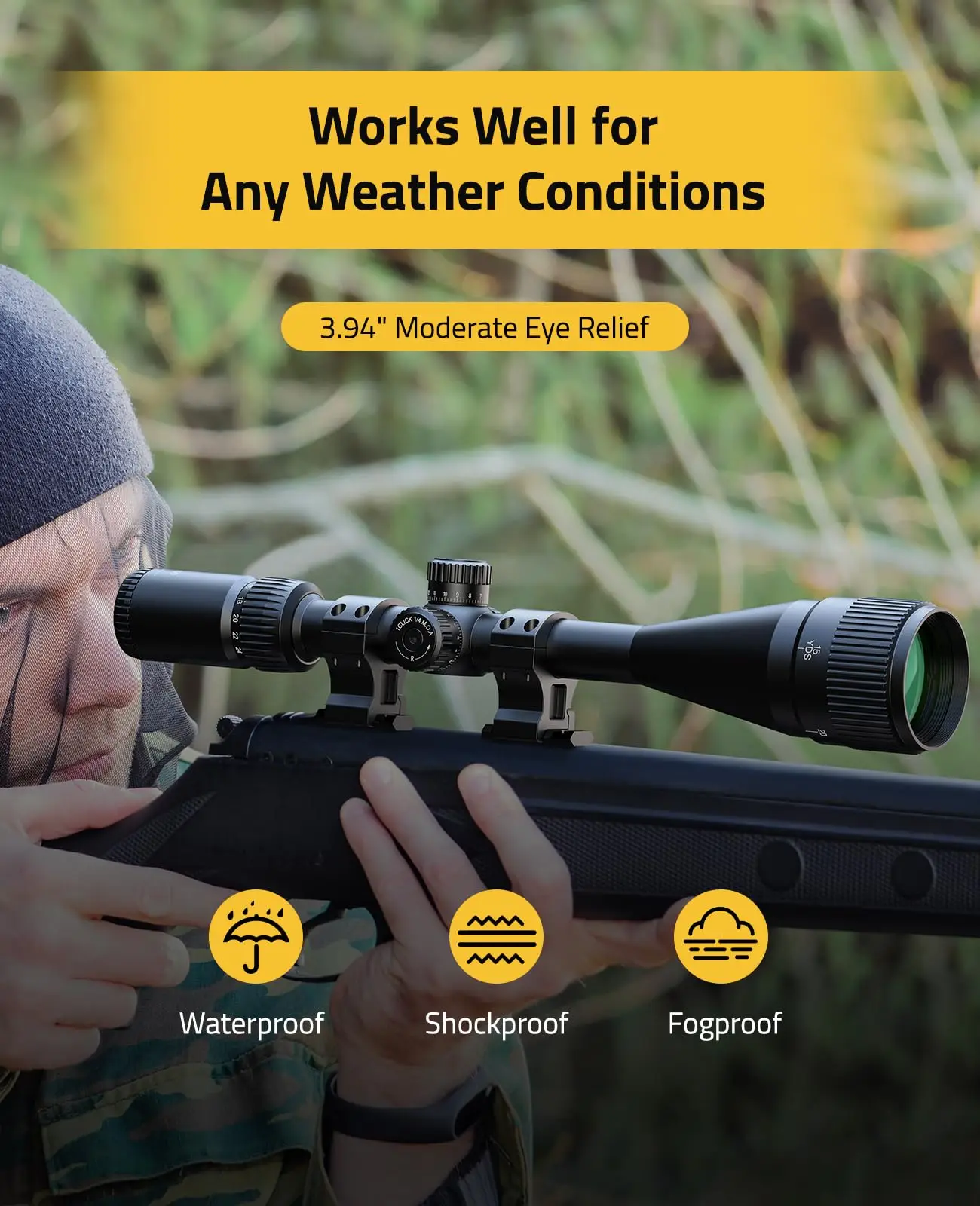 

MidTen JackalHowl Z03 6-24x50 AO Rifle Scope Parallax Adjustment Red Green Illuminated Mil-Dot Reticle SFP Long Range Scope 20mm