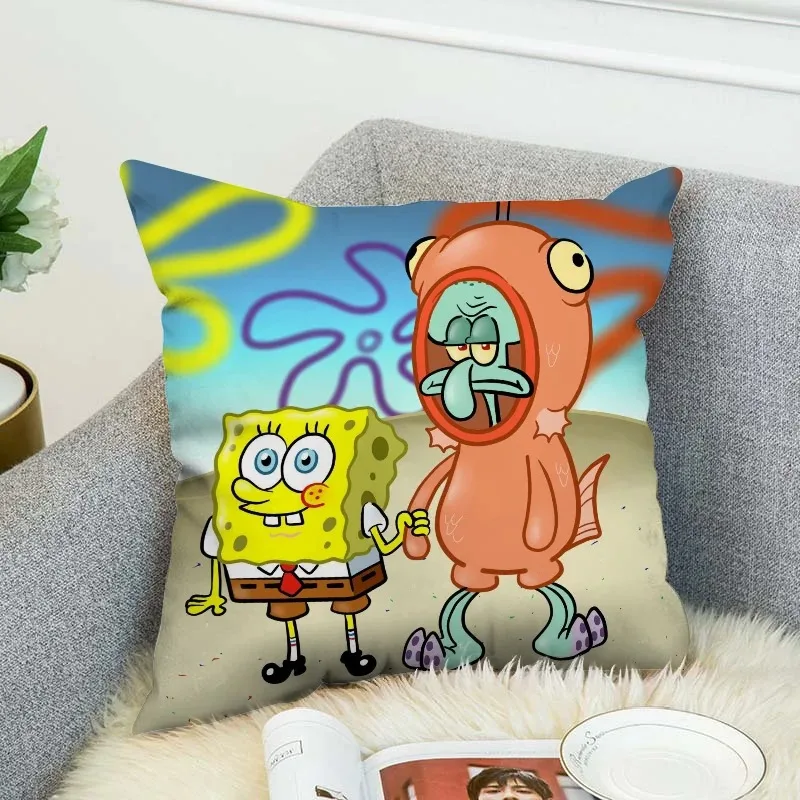 S-Spongebobs Cushion Cover 40*40 Decorative Pillow Covers for Sofa Pilow Cases Pillowcases 50x50 Fall Decor Pillowcase 40x40