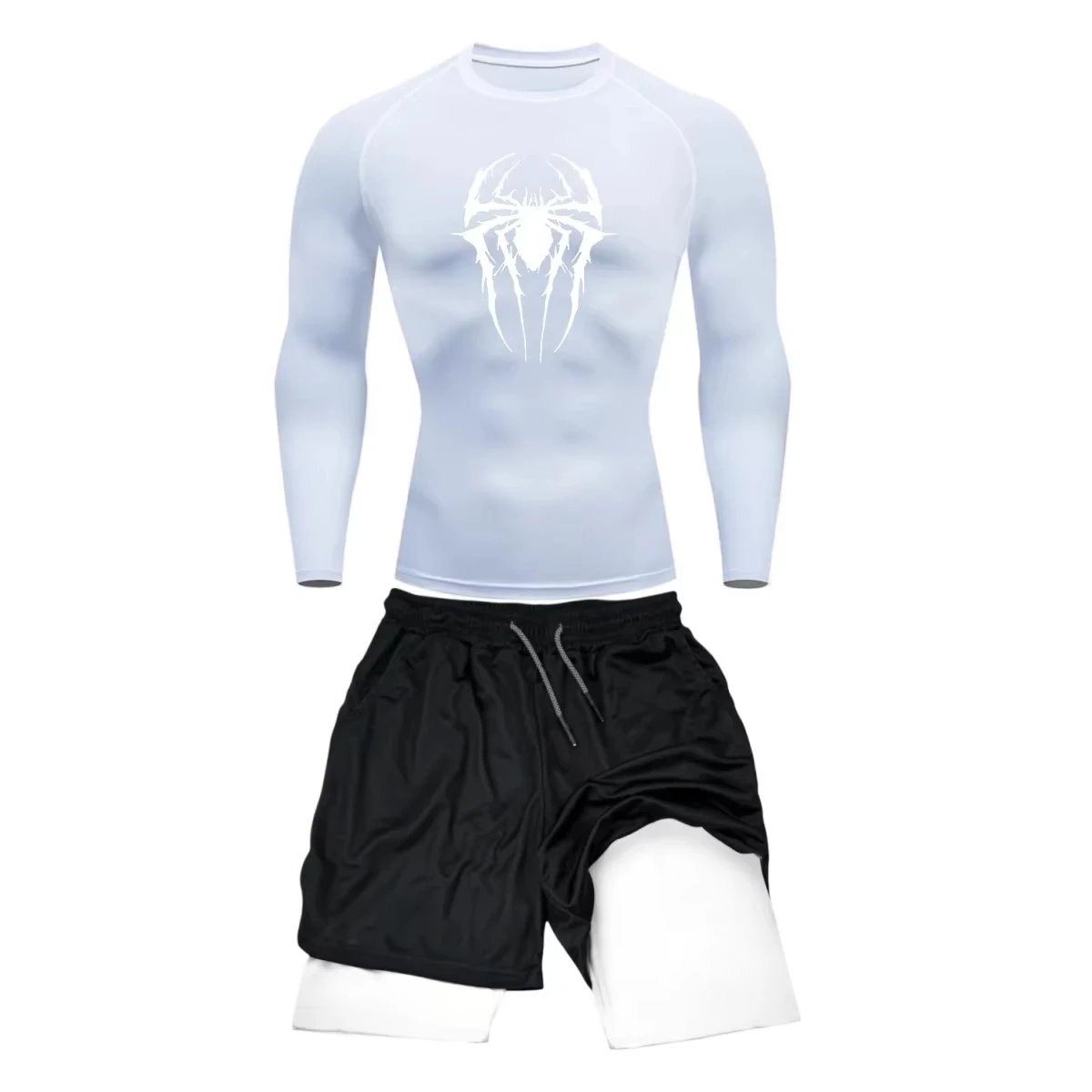 Imagen 6: Traje deportivo ajustado para hombre, pantalones cortos de entrenamiento de boxeo Muay Thai, traje de compresión, ropa deportiva, traje de fitness, Jiu Jitsu, boxeo