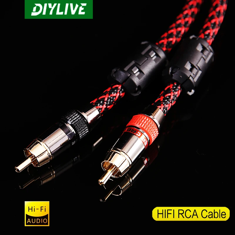 Diylive 1 Paar Rca Audio Kabel 2 Rca Naar 2 Rca Interconnect Kabels Hifi Stereo 6n Ofc Mannelijk Naar Mannelijk Voor Versterker Dac Tv Car Audio