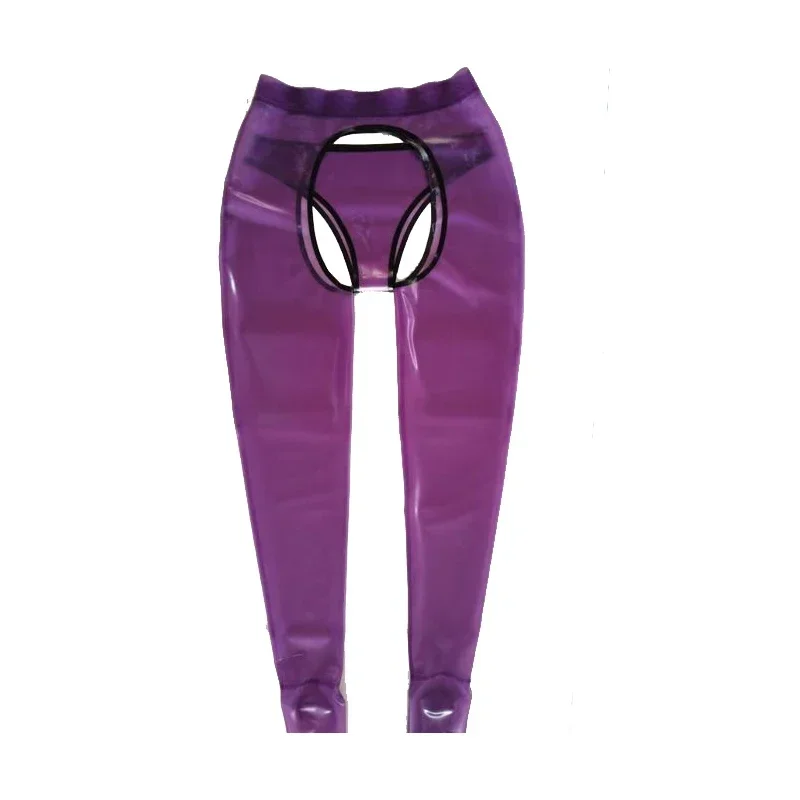 

New Style 100% Latex Rubber Pants Women Sexy Purple Party Size XS-XXL Masquerade