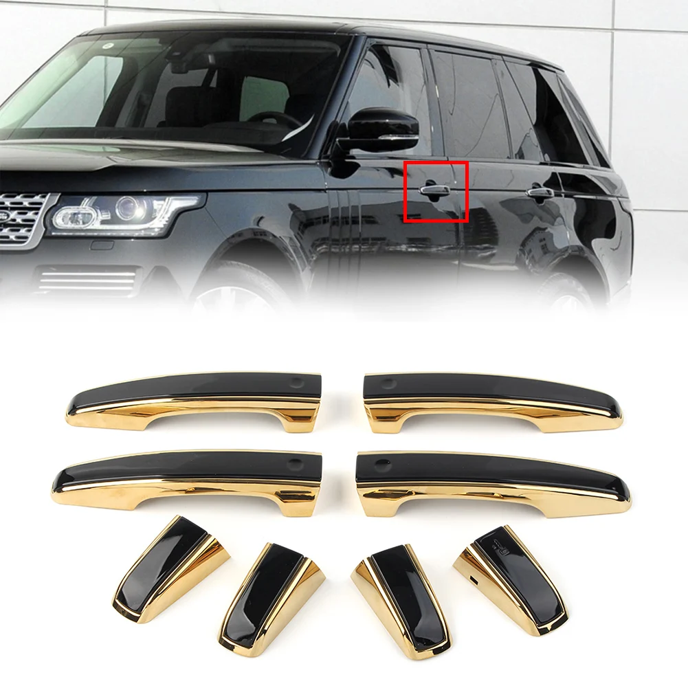 8Pcs Car Exterior Outside Door Handle Cover For Land Rover Discovery Sport Range Rover L405 Evoque Sport Jaguar F-PACE XF XE