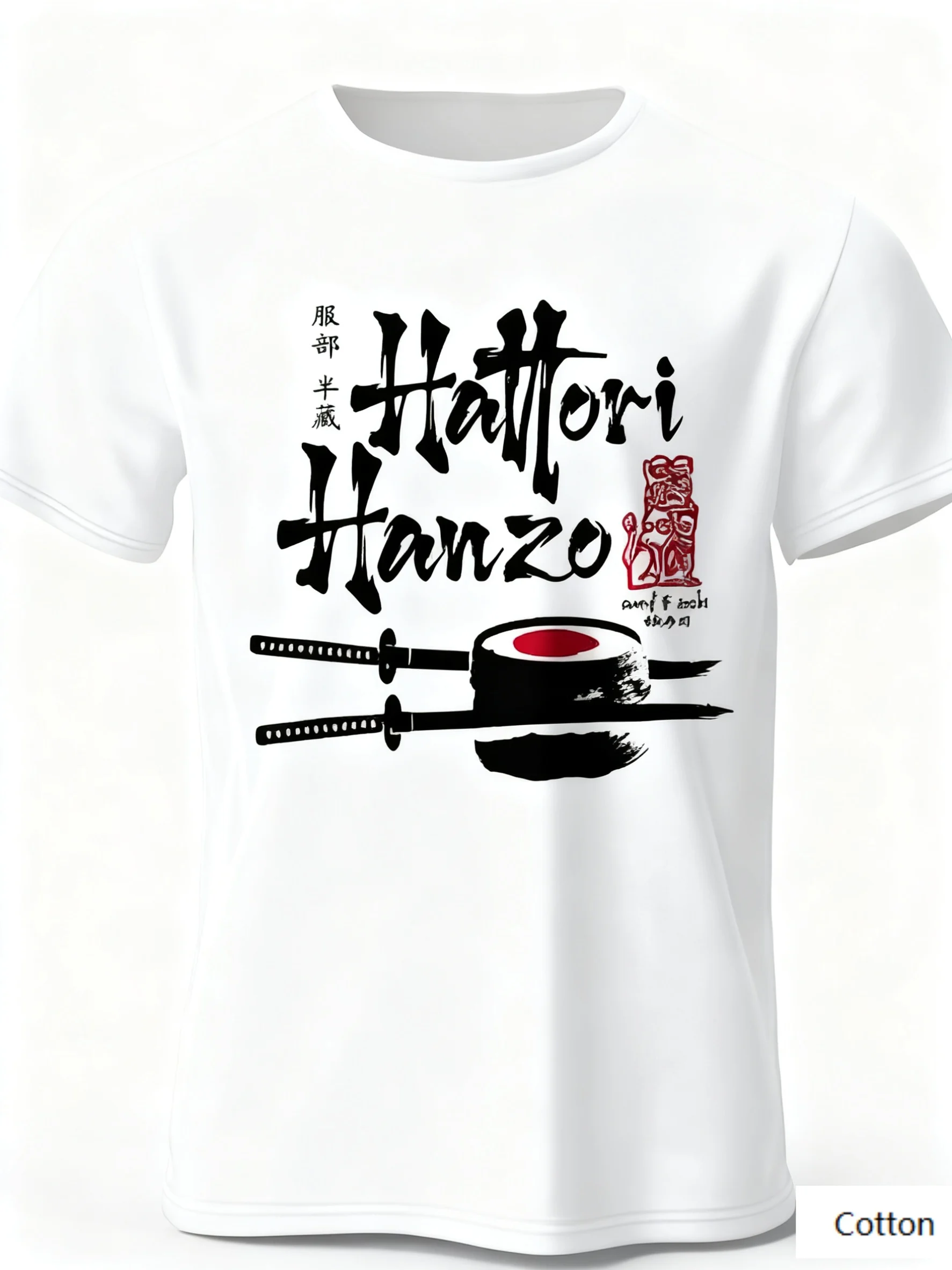 تي شيرت ياباني عصري - إبداعي ثقافي - تي شيرت برقبة دائرية للمعجبين يتميز بطباعة عزر السيف والسوشي وصل حديثًا تي شيرت S-4XL #1