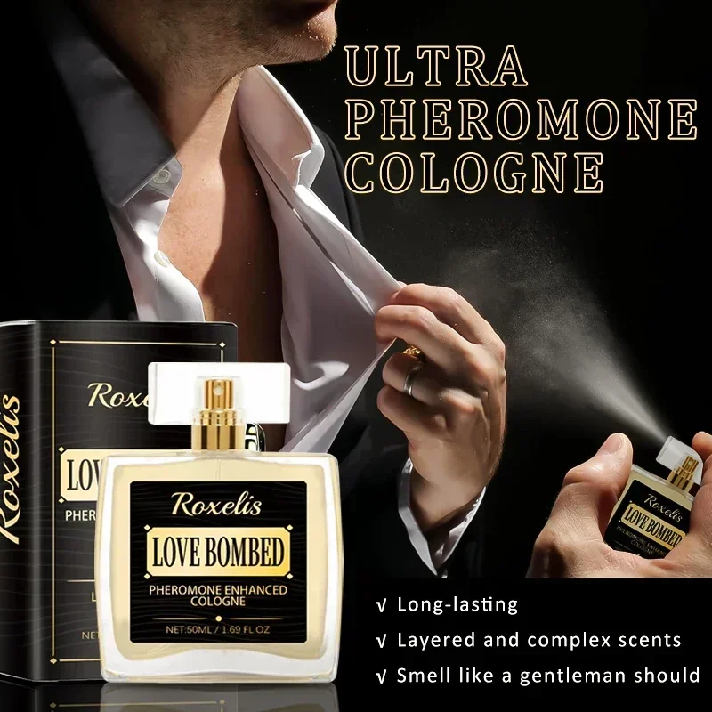 50ml Original Pheromone Cologne Perfume For Men Body Spray Light Charm Love Lasting Fresh Blue Light Fragrance Date-Friendly