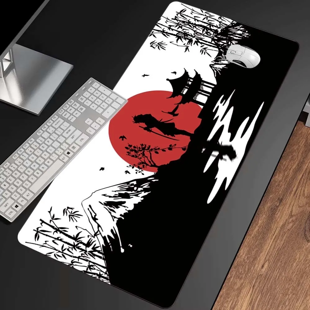 Japanese Samurai Mouse Pad Gaming printon demand Computer Home Large Mousepad XXL Soft Carpet Natural Rubber Desktop Mouse Pad