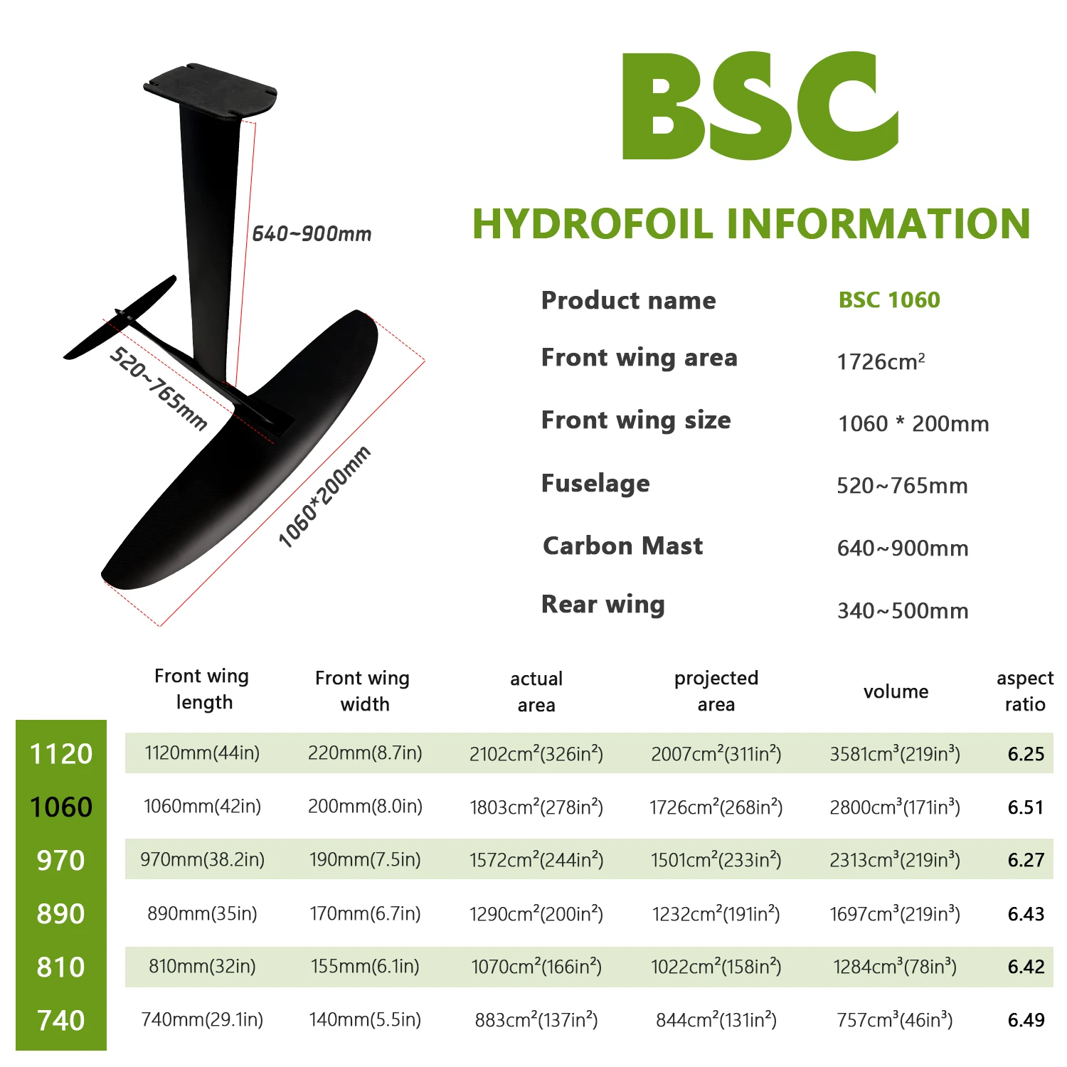 BSC 1060 Aluminum Mast sup board Wing Efoil fin kitesurf Electronic Surfboard Water Play Foil surfing fishing paddle Hydrofoil