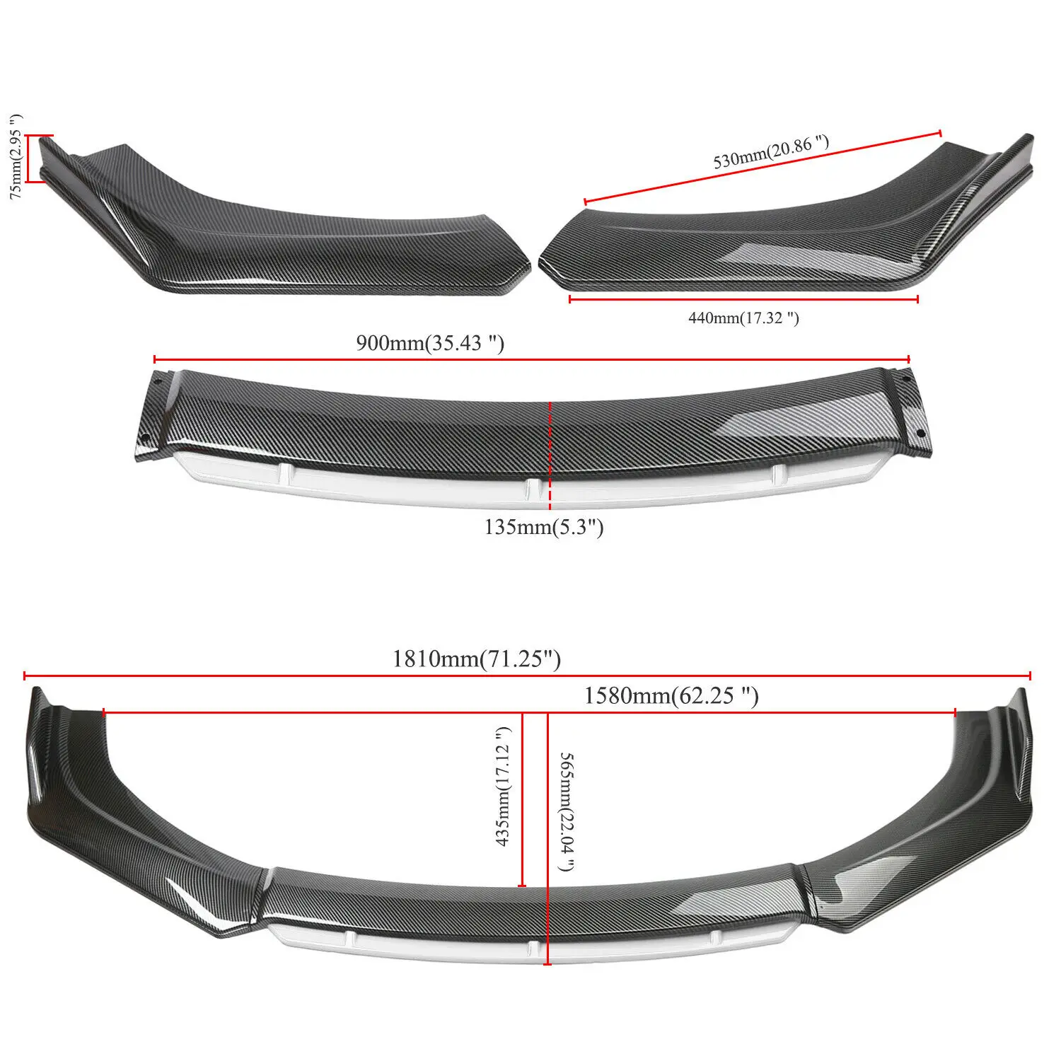 Universal For Kia Optima K5 2011-2022 Front Bumper Lip Spoiler Side Splitter Deflector Body Kit Guards Protector Car Accessories