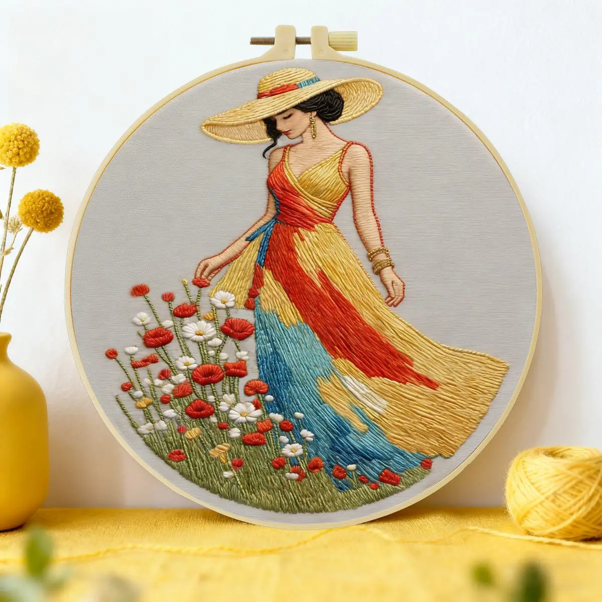1pc 20X20CM/15X15CM 7.87/6.3inch Beautiful princess Embroidery Starter Kit DIY kit DIY embroidery kit manualidades