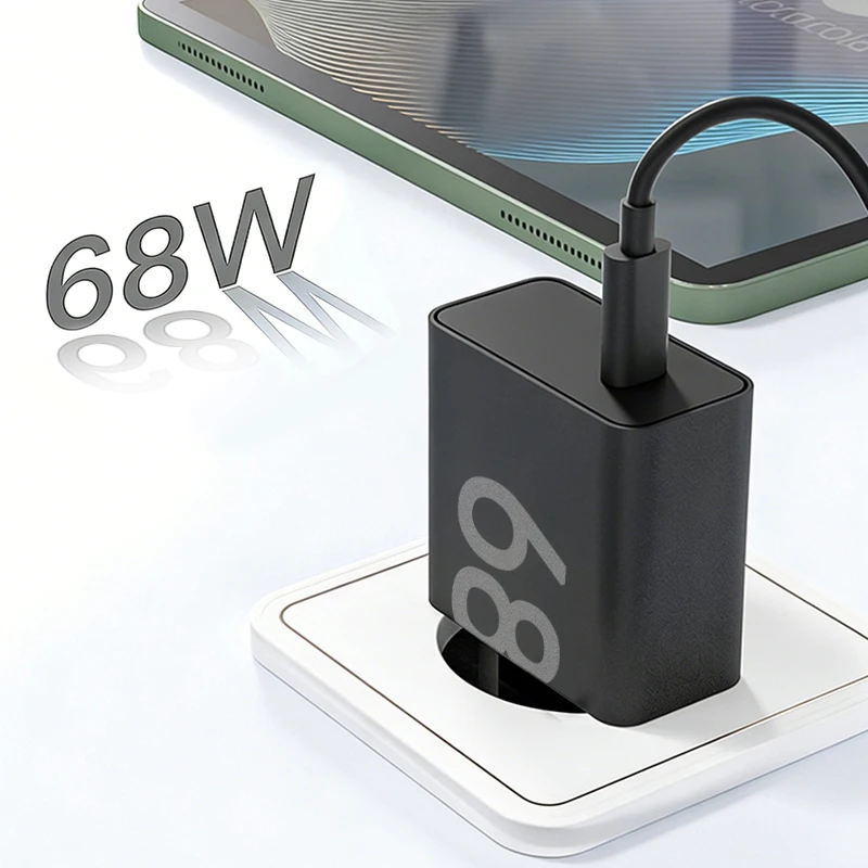 Original PD 68W Fast Charger For Samsung Xiaomi Oneplus Google Motorola Moto USB C Phone Adapter Plug Type C Charging Data Cable