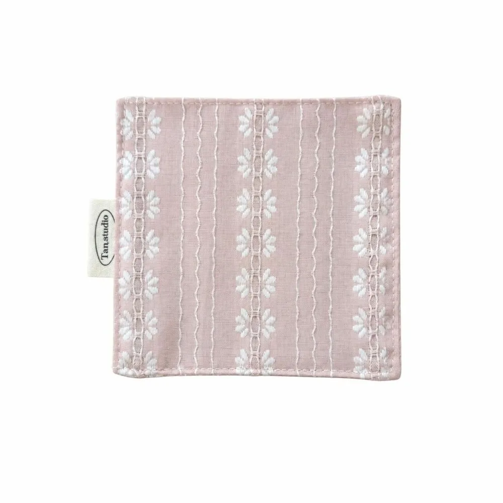 New Floral Cotton Coaster Stripe Series Bowknot Table Placemat Non-Slip Embroidery Western Food Mats Table Decoration